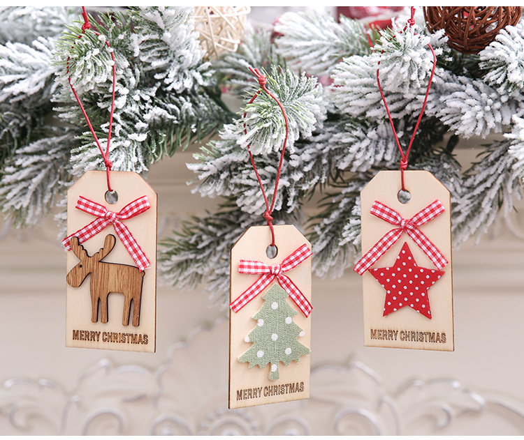 聖誕節必備 創意DIY聖誕樹吊飾 木質聖誕樹小吊飾 聖誕裝飾用品5