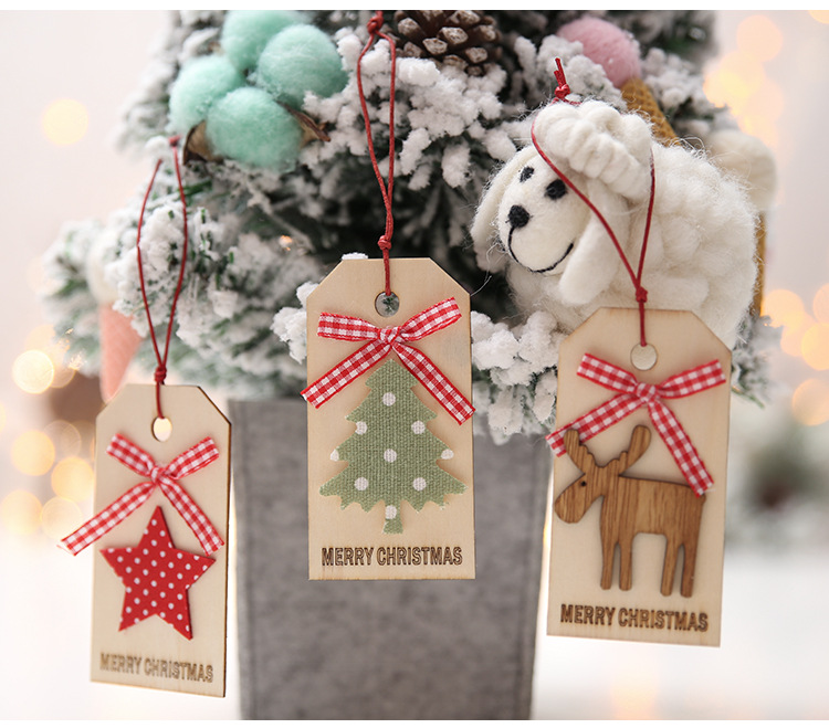 聖誕節必備 創意DIY聖誕樹吊飾 木質聖誕樹小吊飾 聖誕裝飾用品6