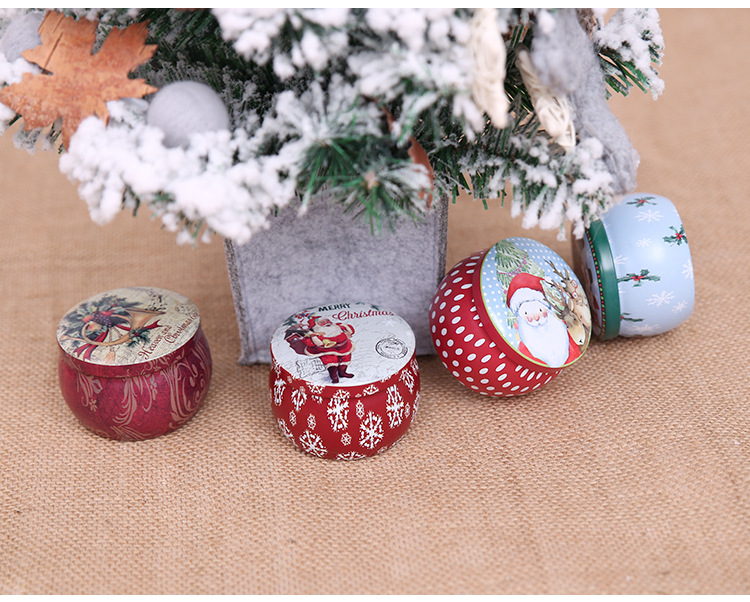 聖誕節必備 聖誕馬口鐵盒 球狀糖果盒 聖誕裝飾用品7