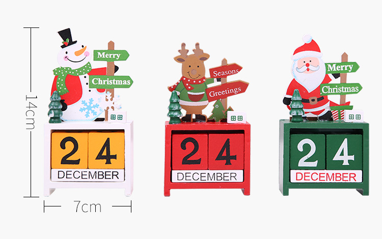 創意可愛木質日曆桌面裝飾 聖誕裝飾用品 聖誕節必備2
