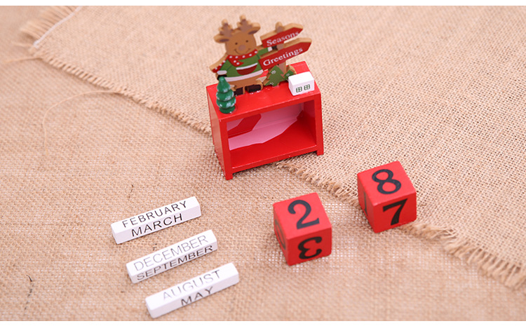 創意可愛木質日曆桌面裝飾 聖誕裝飾用品 聖誕節必備6