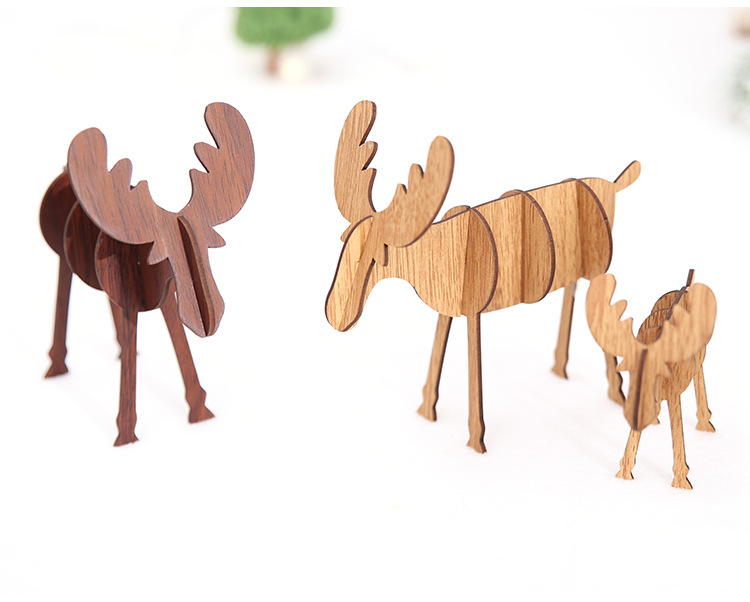 聖誕節必備 DIY木質麋鹿桌面裝飾 居家裝飾必備 裝飾用品4