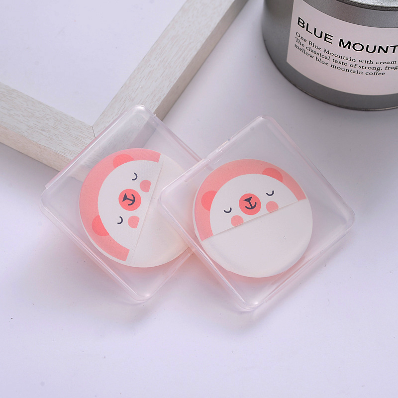 可愛小熊氣墊粉餅 盒裝粉底BB霜專用 化妝必備彩裝工具 粉撲2