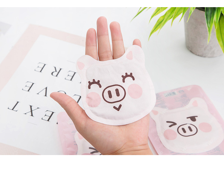 創意小豬造型貼式暖暖包 保暖可愛豬造型發熱貼 10入裝6