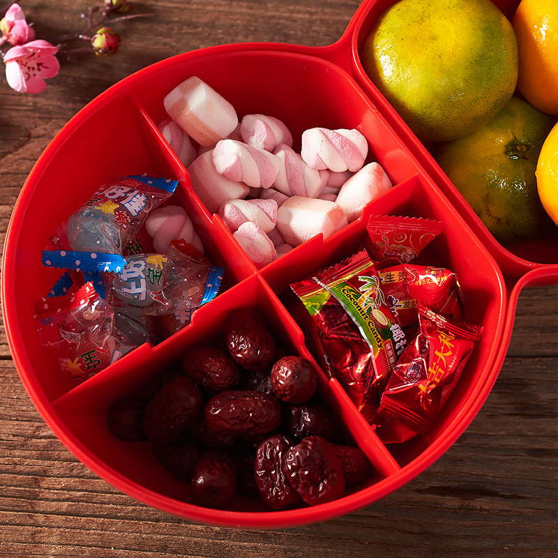 葫蘆造型糖果盒 創意過年必備分隔帶蓋糖果盒 水果盤 新年必備9