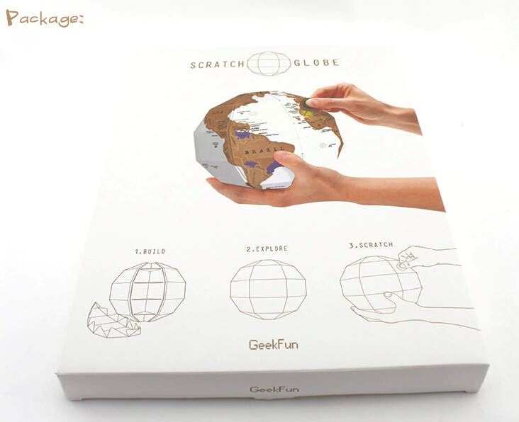 創意3D組合式地球儀 DIY立體世界地圖地球儀 刮刮地球儀2