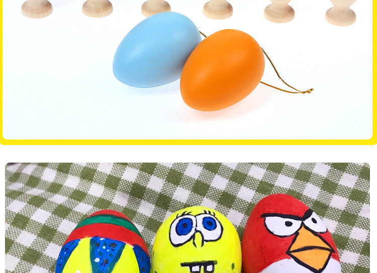 復活節彩蛋 DIY實木仿真彩繪雞蛋 手工彩繪雞蛋8