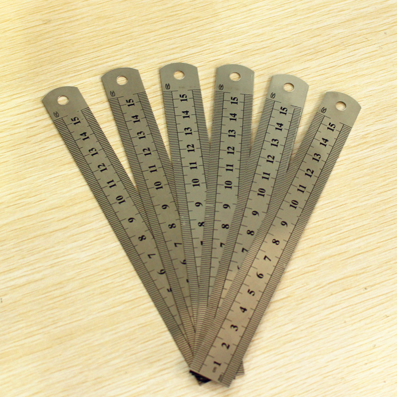 不鏽鋼直尺 辦公文具必備鐵尺 金屬15cm20cm30cm直尺11