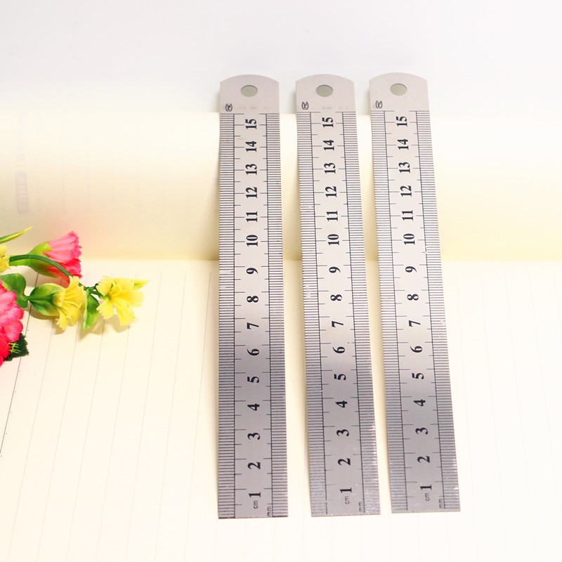 不鏽鋼直尺 辦公文具必備鐵尺 金屬15cm20cm30cm直尺12
