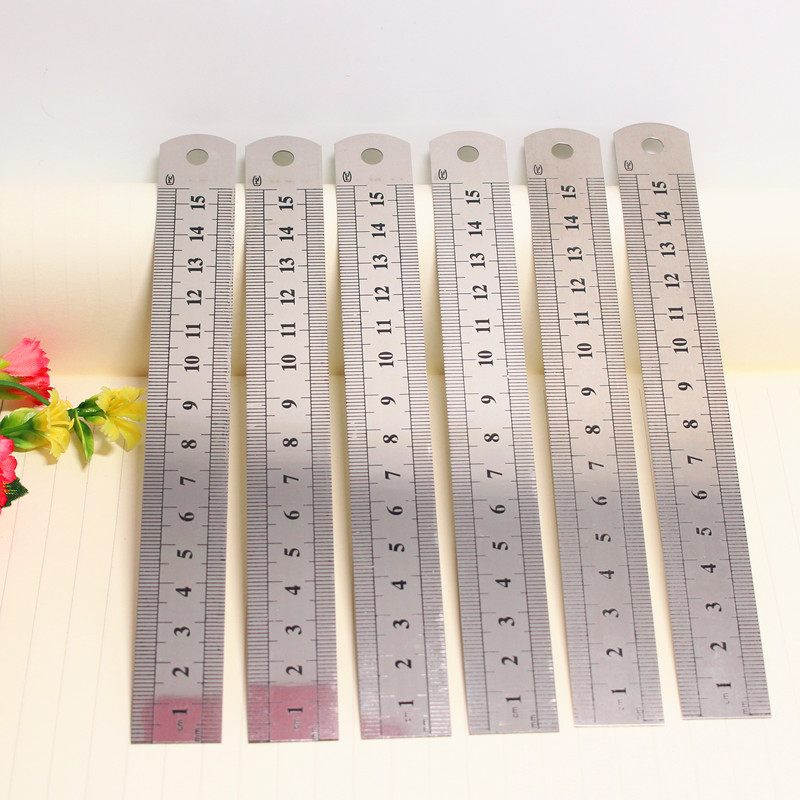 不鏽鋼直尺 辦公文具必備鐵尺 金屬15cm20cm30cm直尺13