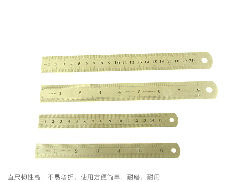 不鏽鋼直尺 辦公文具必備鐵尺 金屬15cm20cm30cm直尺2