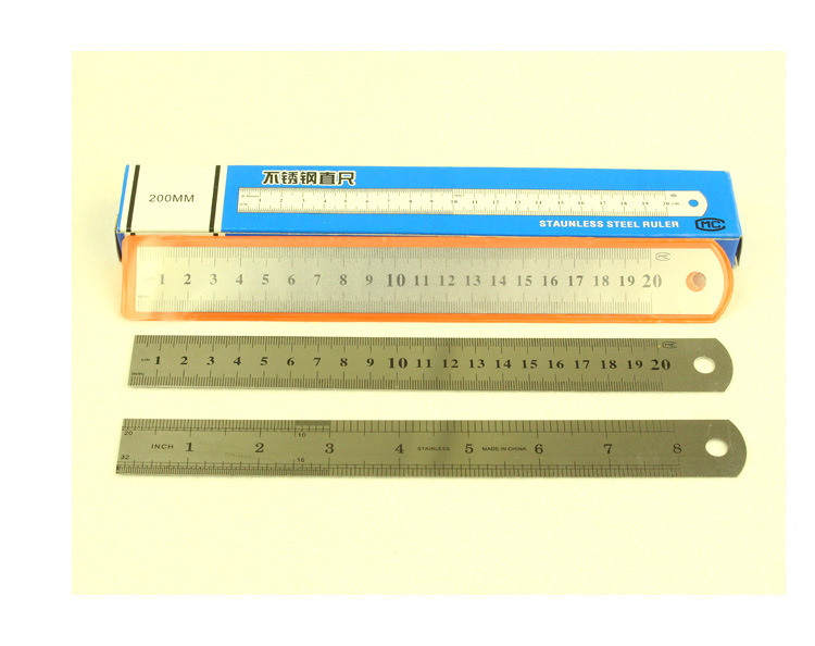 不鏽鋼直尺 辦公文具必備鐵尺 金屬15cm20cm30cm直尺8