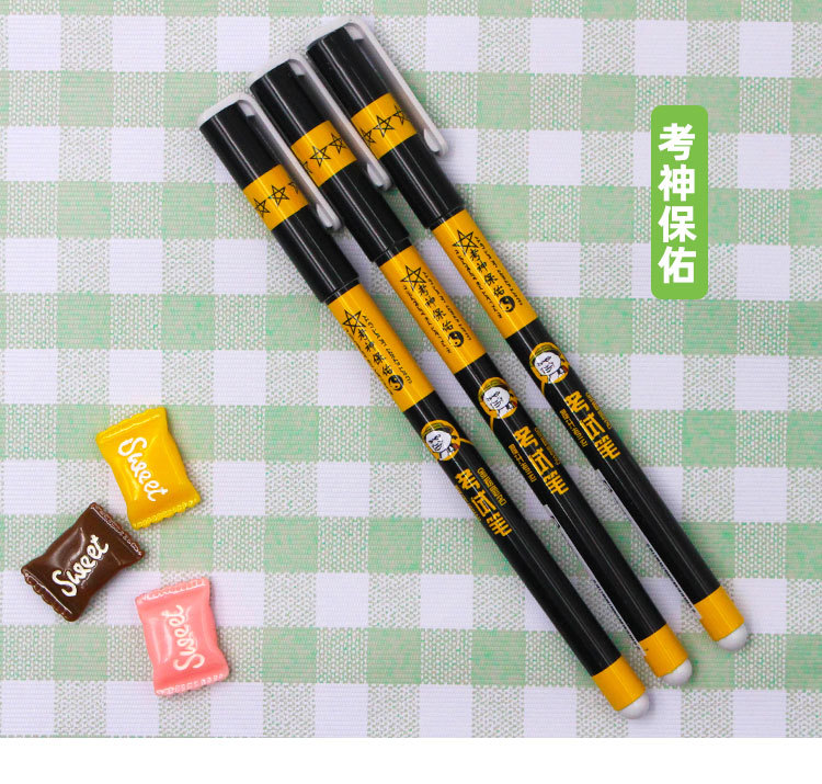 創意熊貓表情中性筆 創意文字黑色原子筆 熊貓頭中性筆 5支裝3