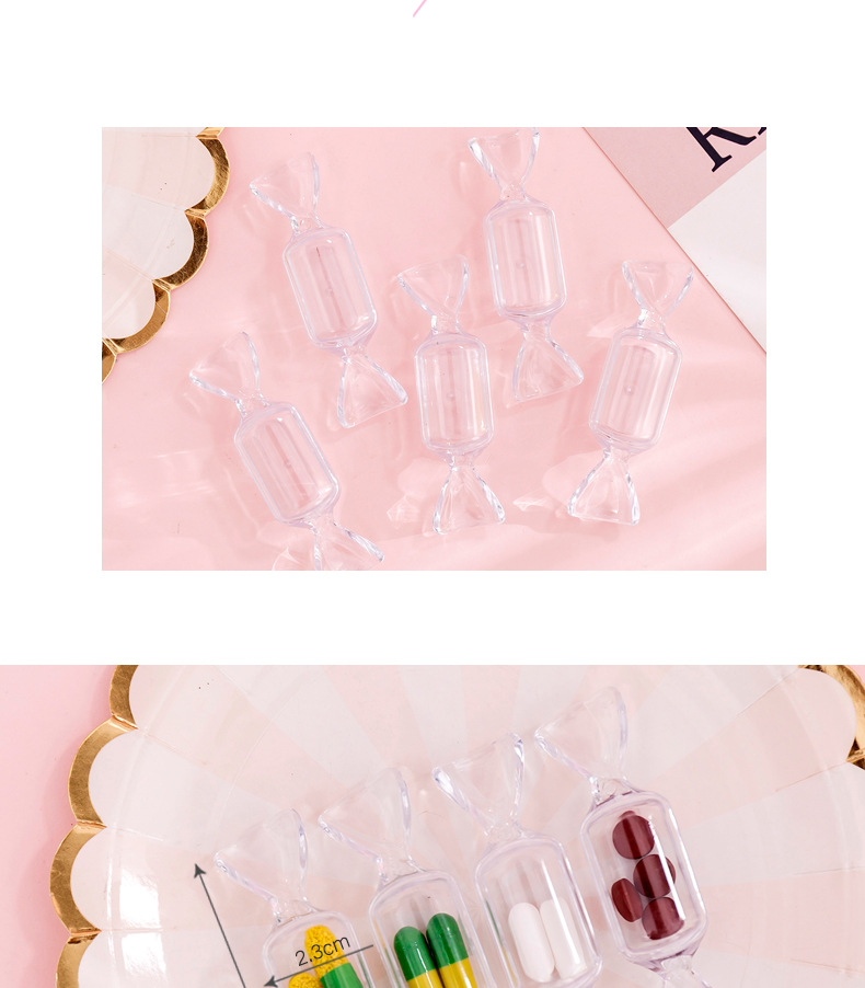 可愛糖果造型透明收納盒 迷你耳環首飾收納盒 小巧方便攜帶飾品盒1