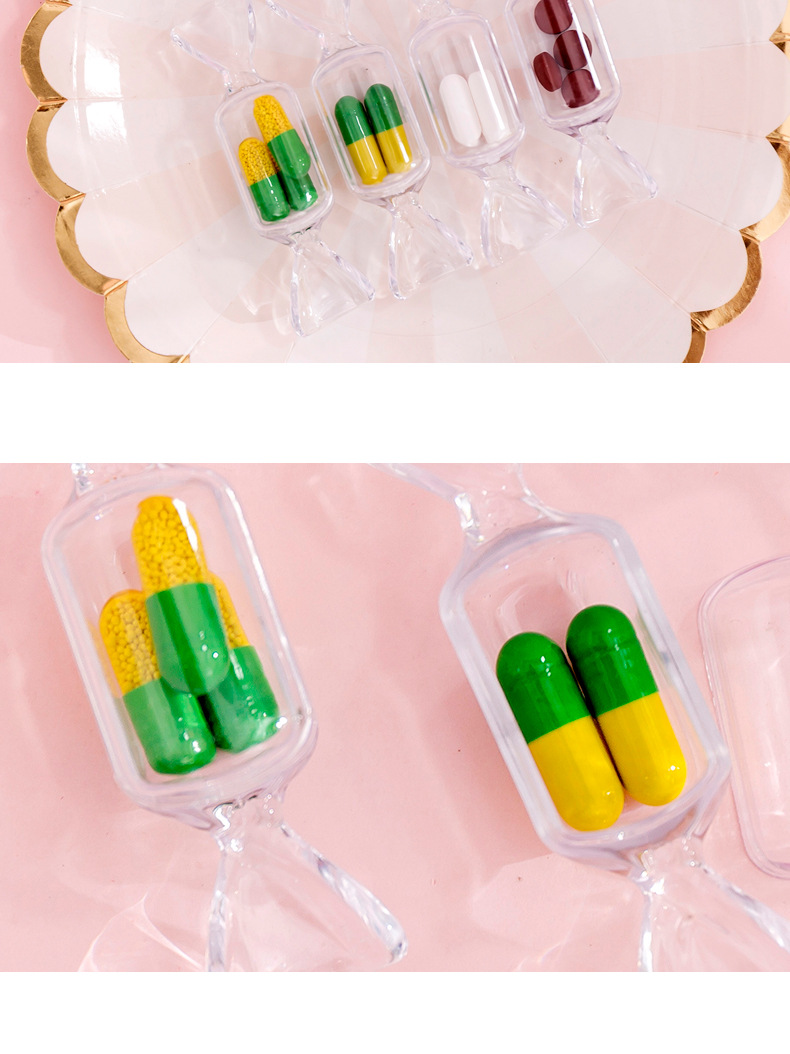 可愛糖果造型透明收納盒 迷你耳環首飾收納盒 小巧方便攜帶飾品盒7
