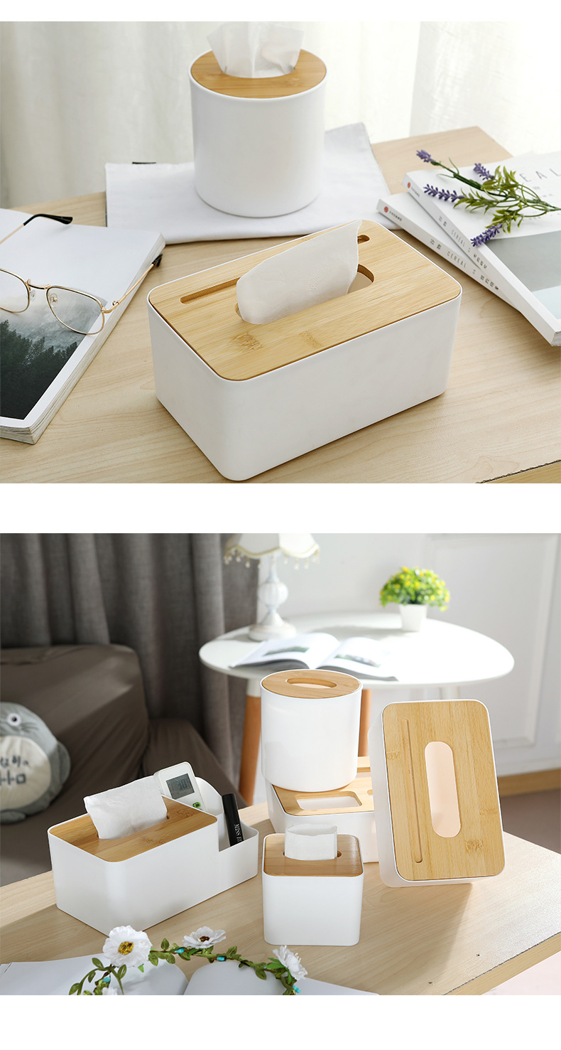 簡約抽取式竹木面紙盒 居家必備多款造型衛生紙盒 收納盒8
