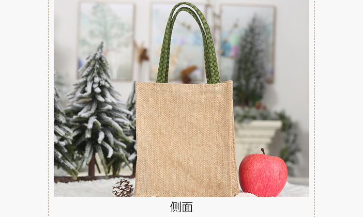 貼布刺繡麻布禮物袋 聖誕節裝飾品手提袋 創意糖果袋 提袋11
