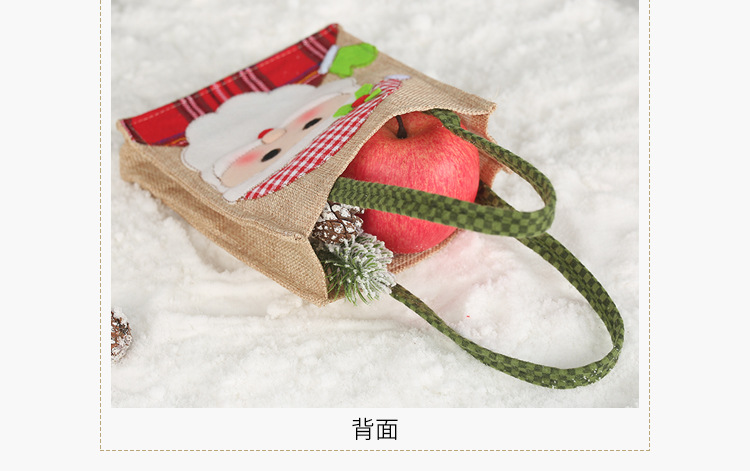 貼布刺繡麻布禮物袋 聖誕節裝飾品手提袋 創意糖果袋 提袋12