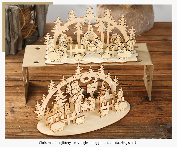 DIY聖誕節木質裝飾用品 創意立體木質裝飾用品 聖誕節必備擺設7