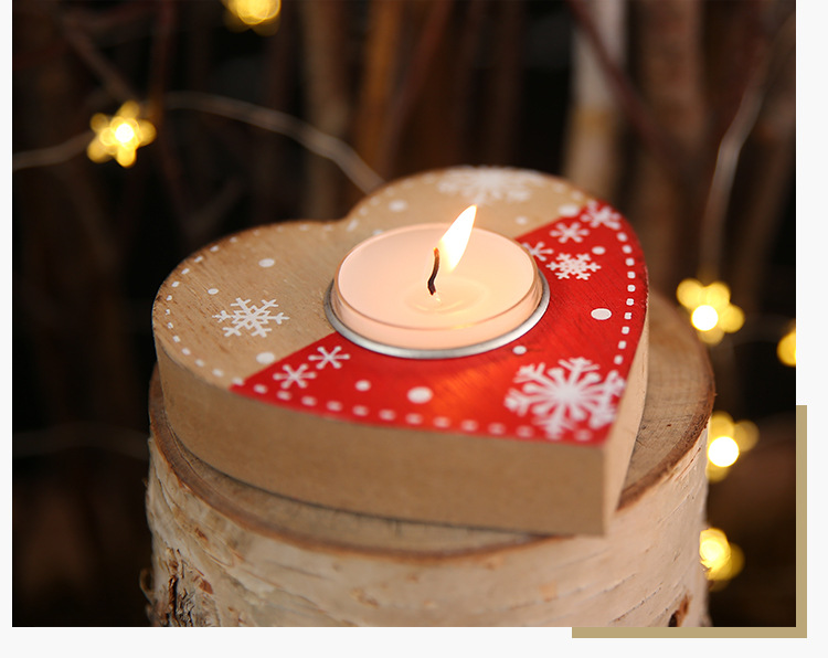 聖誕木質裝飾蠟燭台 星星愛心聖誕樹造型燭臺 聖誕氣氛裝飾8