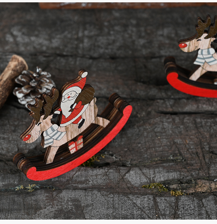 木質麋鹿不倒翁裝飾用品 聖誕節必備木質裝飾 聖誕老人雪人麋鹿裝飾9