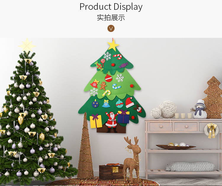 DIY無紡布聖誕樹 任意黏貼創意聖誕樹 聖誕節必備裝飾 櫥窗裝飾5