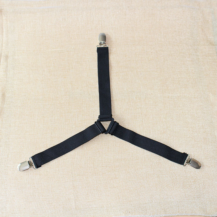 簡約床單固定器 桌布防滑固定器 鬆緊帶床單三頭固定夾 4件組9