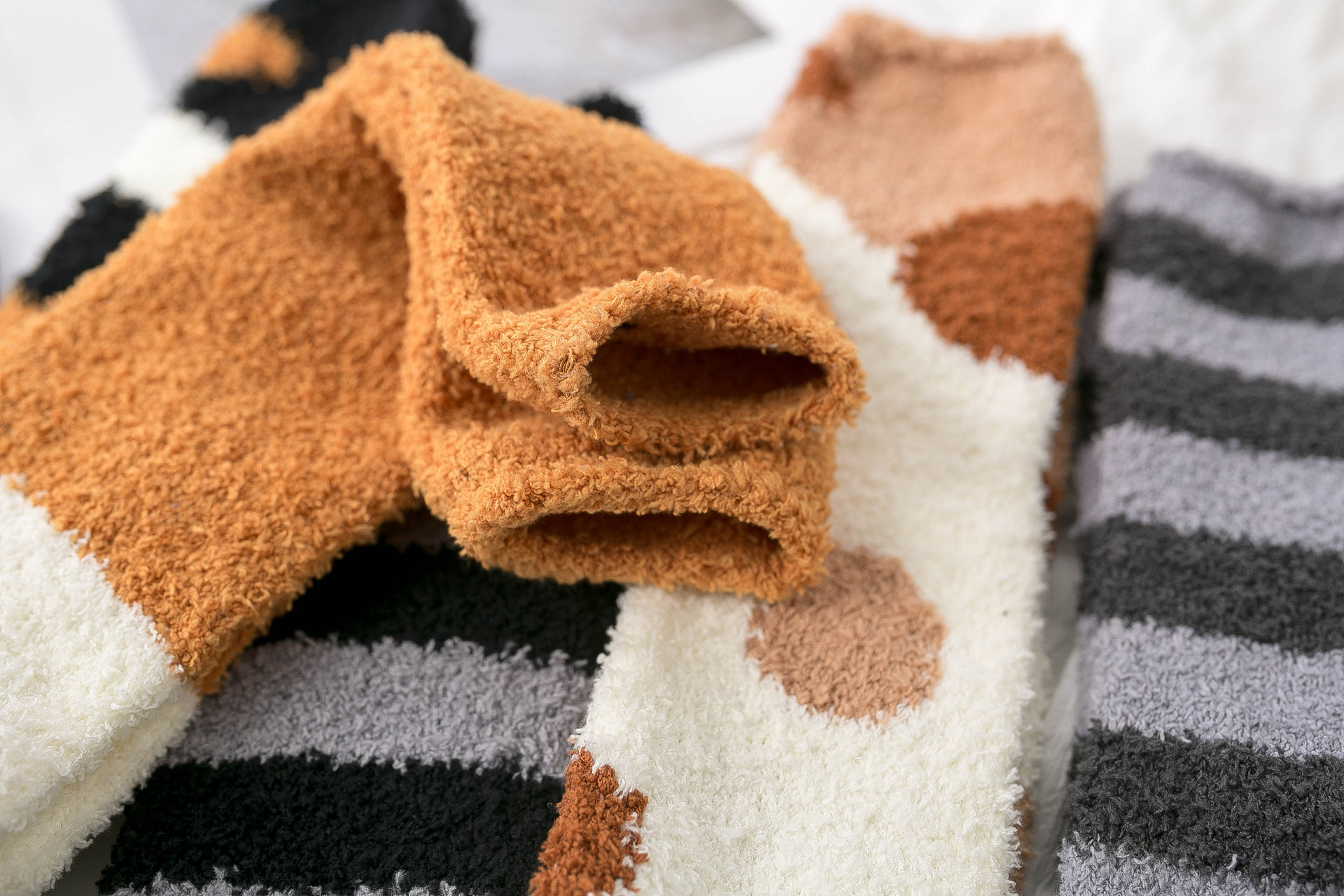 珊瑚絨貓爪中筒襪 可愛保暖冬季襪子 貓奴必備加厚中筒襪16