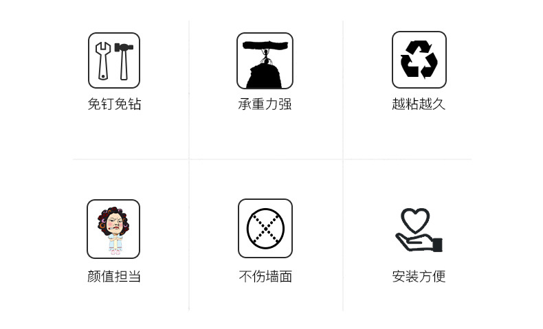 居家收納掛勾 隱藏式牆壁掛鈎 門後隱藏掛勾 廚房浴室必備1