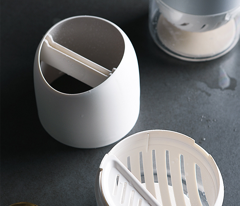 簡約矽藻土雙格筷筒 創意廚房餐具瀝水收納架 湯匙筷子叉子瀝水置物架 筷籠8