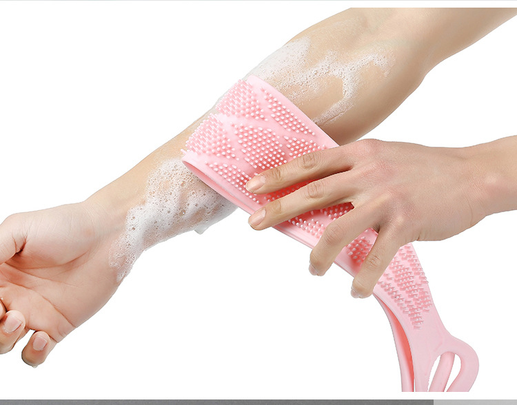 雙面矽膠搓背神器 矽膠沐浴條 創意後背洗澡刷 雙面強力搓澡巾12