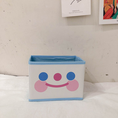 可愛折疊收納盒 簡約桌面雲朵笑臉小熊置物盒 創意多功能收納盒15