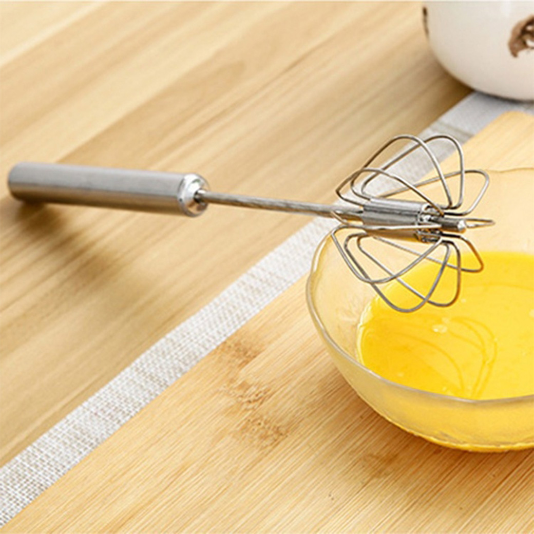 按壓式旋轉打蛋器 DIY不鏽鋼半自動打蛋器 烘焙必備打蛋器3