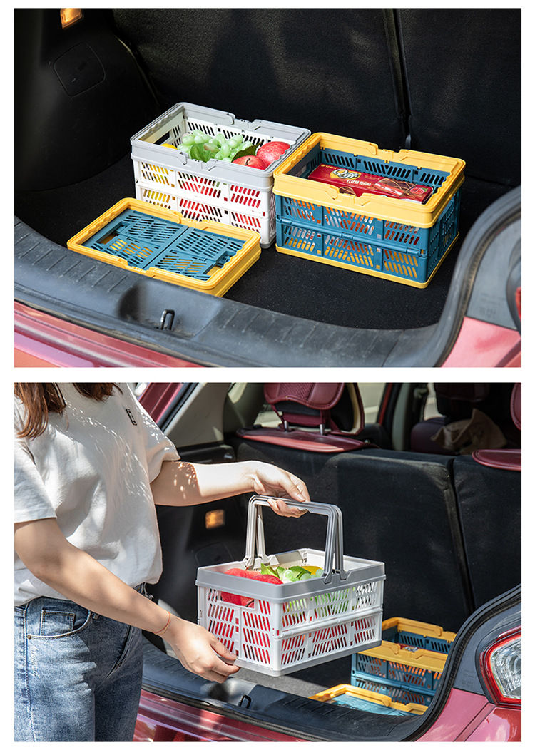 手提摺疊收納籃 方便攜帶摺疊置物籃 零食水果收納籃 手提菜籃5