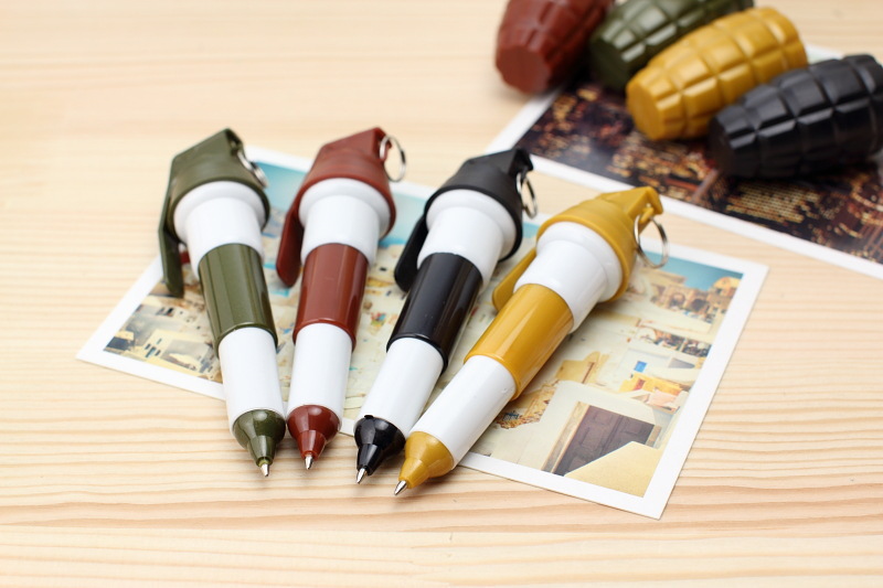 手榴彈造型筆 創意造型圓珠筆 創意文具 方便攜帶伸縮原子筆10