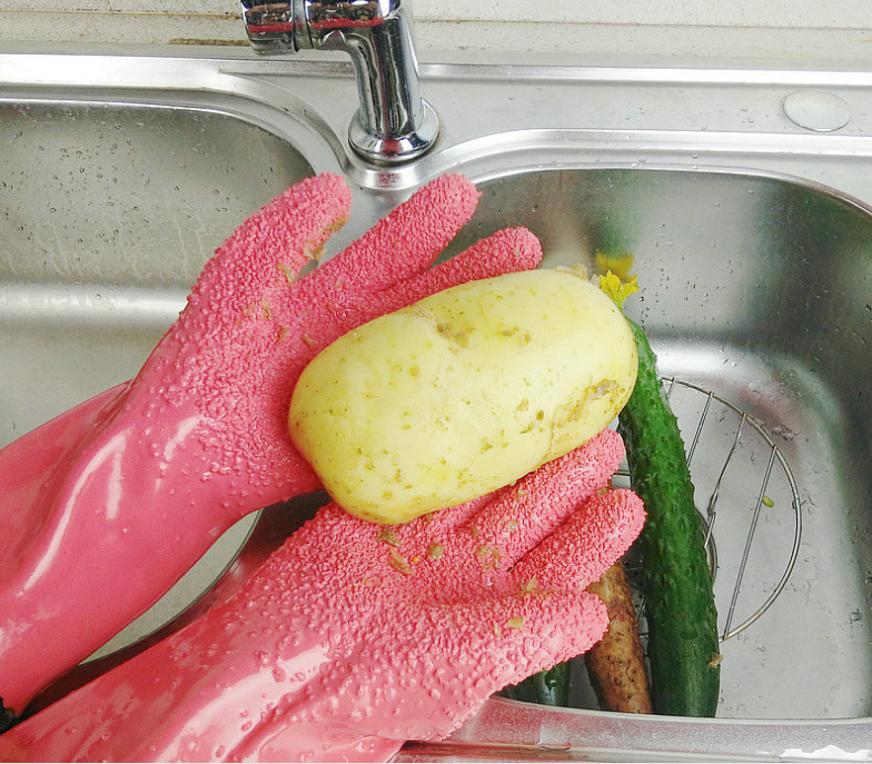 蔬果清潔手套 廚房必備防滑剝皮手套 多功能去皮手套 廚房手套9