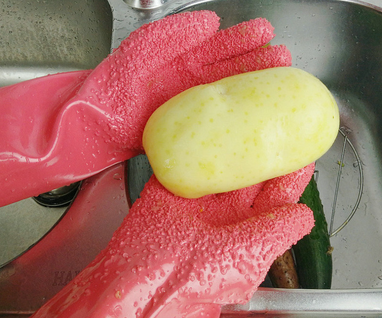 蔬果清潔手套 廚房必備防滑剝皮手套 多功能去皮手套 廚房手套11