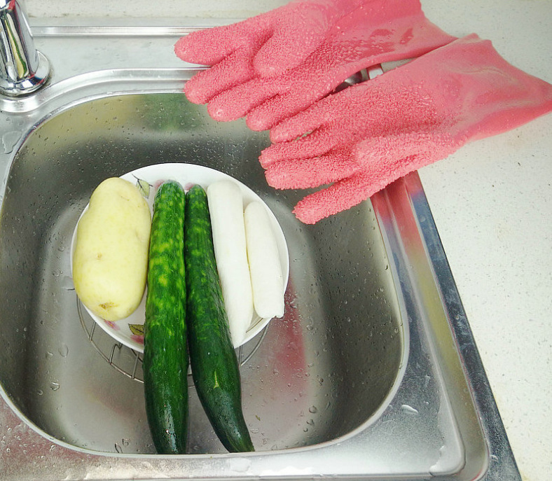 蔬果清潔手套 廚房必備防滑剝皮手套 多功能去皮手套 廚房手套5