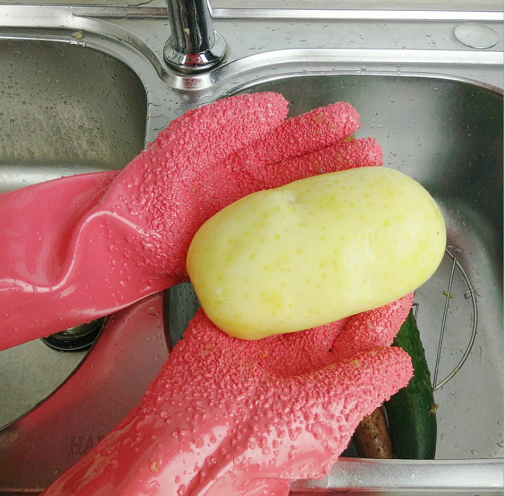 蔬果清潔手套 廚房必備防滑剝皮手套 多功能去皮手套 廚房手套6