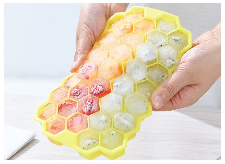 蜂巢造型製冰盒 創意37格六邊形製冰模型 創意矽膠製冰盒16