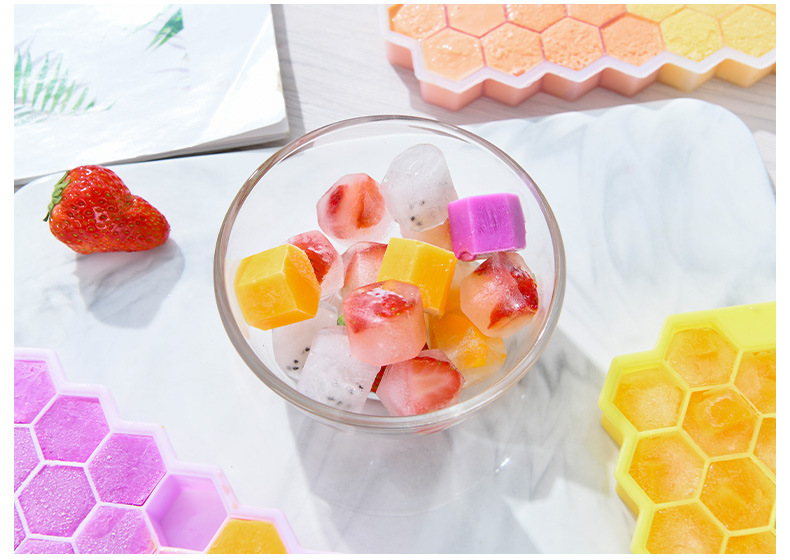蜂巢造型製冰盒 創意37格六邊形製冰模型 創意矽膠製冰盒17