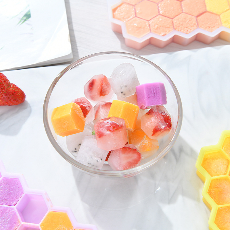 蜂巢造型製冰盒 創意37格六邊形製冰模型 創意矽膠製冰盒2