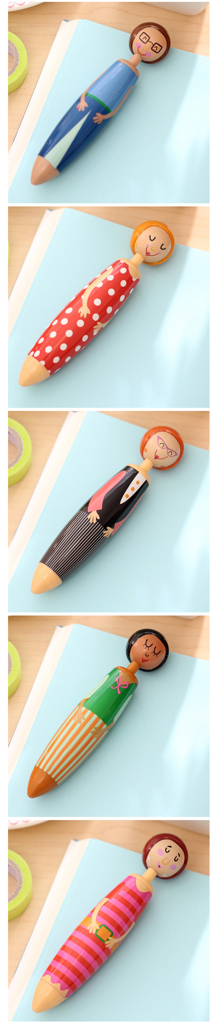 可愛人偶原子筆 創意造型胖胖筆 文具用品 造型原子筆 人物造型圓珠筆3