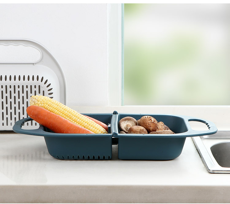 二合一折疊瀝水籃 創意塑膠蔬果洗菜籃 居家必備水果籃 兩用摺疊籃10