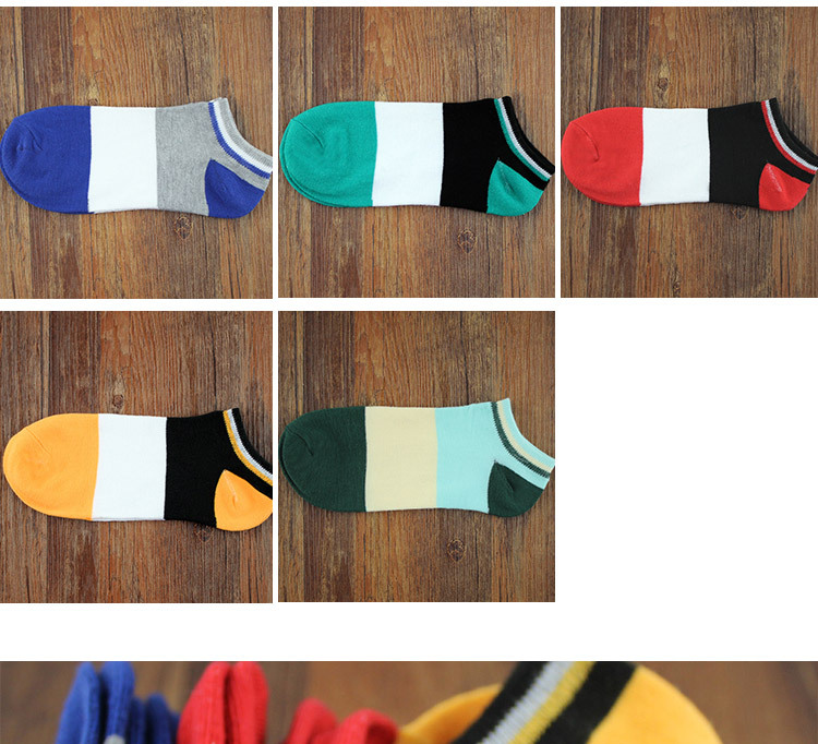 多色拼接船襪 春夏季必備船型襪 創意多色拼接襪子 時尚運動短襪3