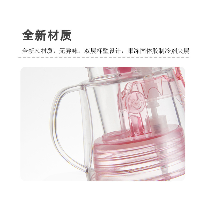 創意噴霧戶外水壺 夏日必備碎冰杯 創意戶外運動水壺 可愛印花冷水壺12