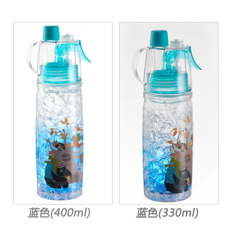 創意噴霧戶外水壺 夏日必備碎冰杯 創意戶外運動水壺 可愛印花冷水壺7