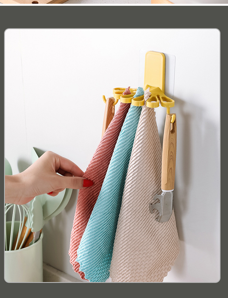 花形壁掛式抹布架 廚房必備整理掛勾 抹布毛巾收納架 多用途節省空間10