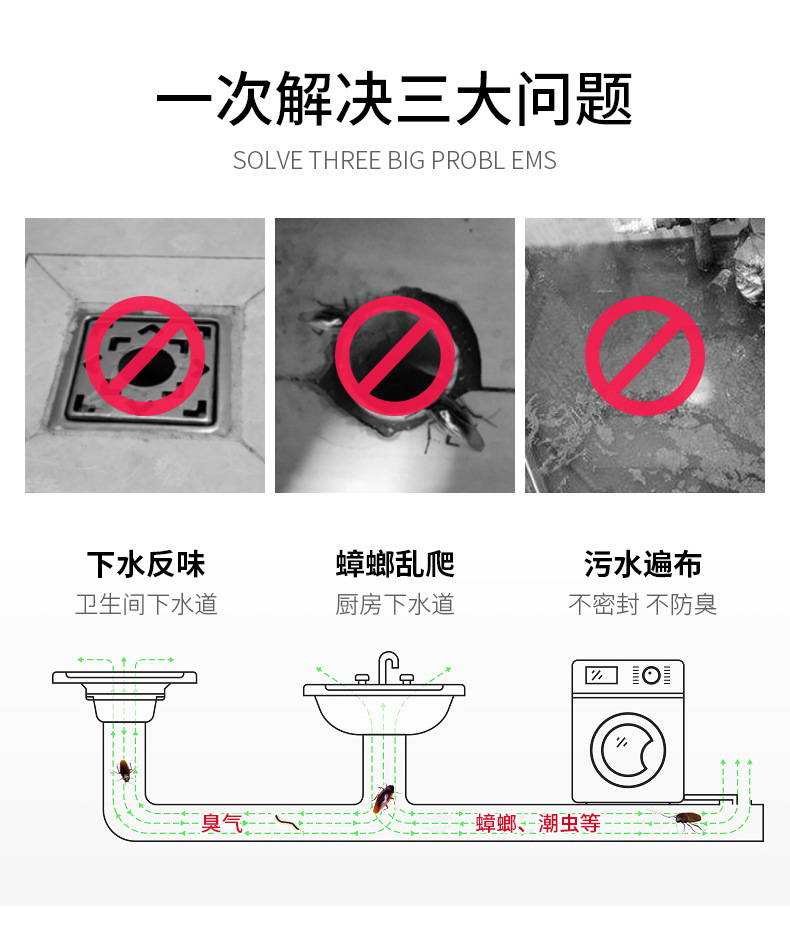 排水口防臭矽膠塞 下水道防臭密封圈 浴室廚房排水口必備矽膠圈1