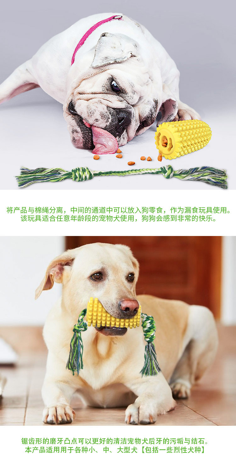 玉米造型寵物潔牙玩具 創意造型狗狗啃咬玩具 寵物磨牙玩具 餵食玩具2